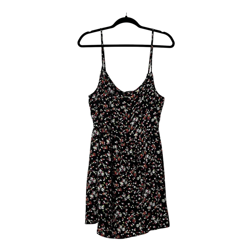 Living Doll Los Angeles Womens 2X Black Ditsy Floral Mini Dress F0464H561LD